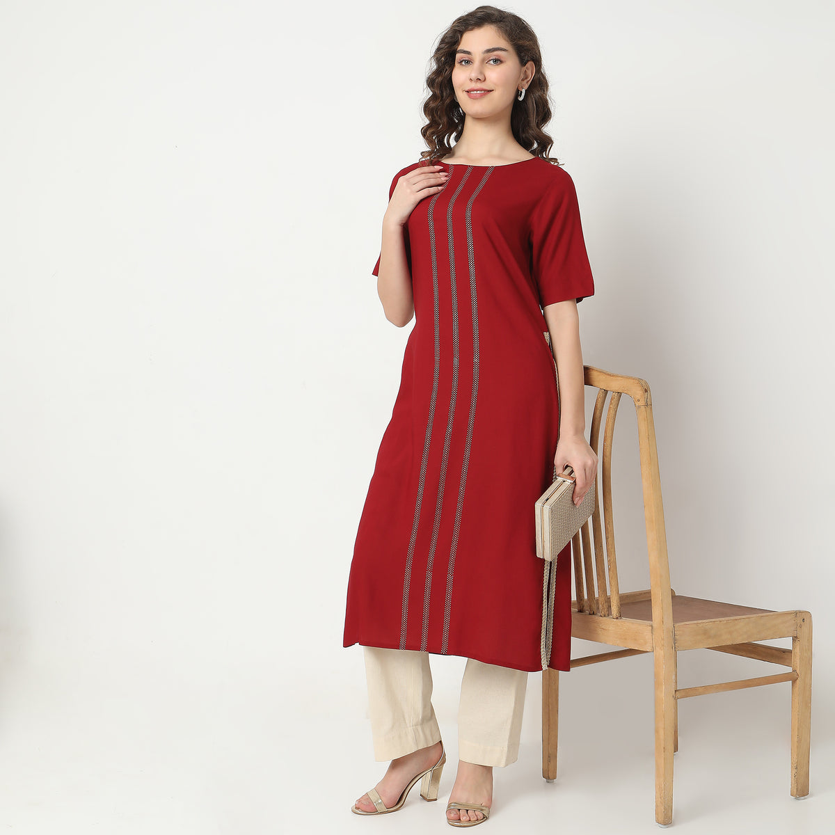 Straight Fit Solid Kurta