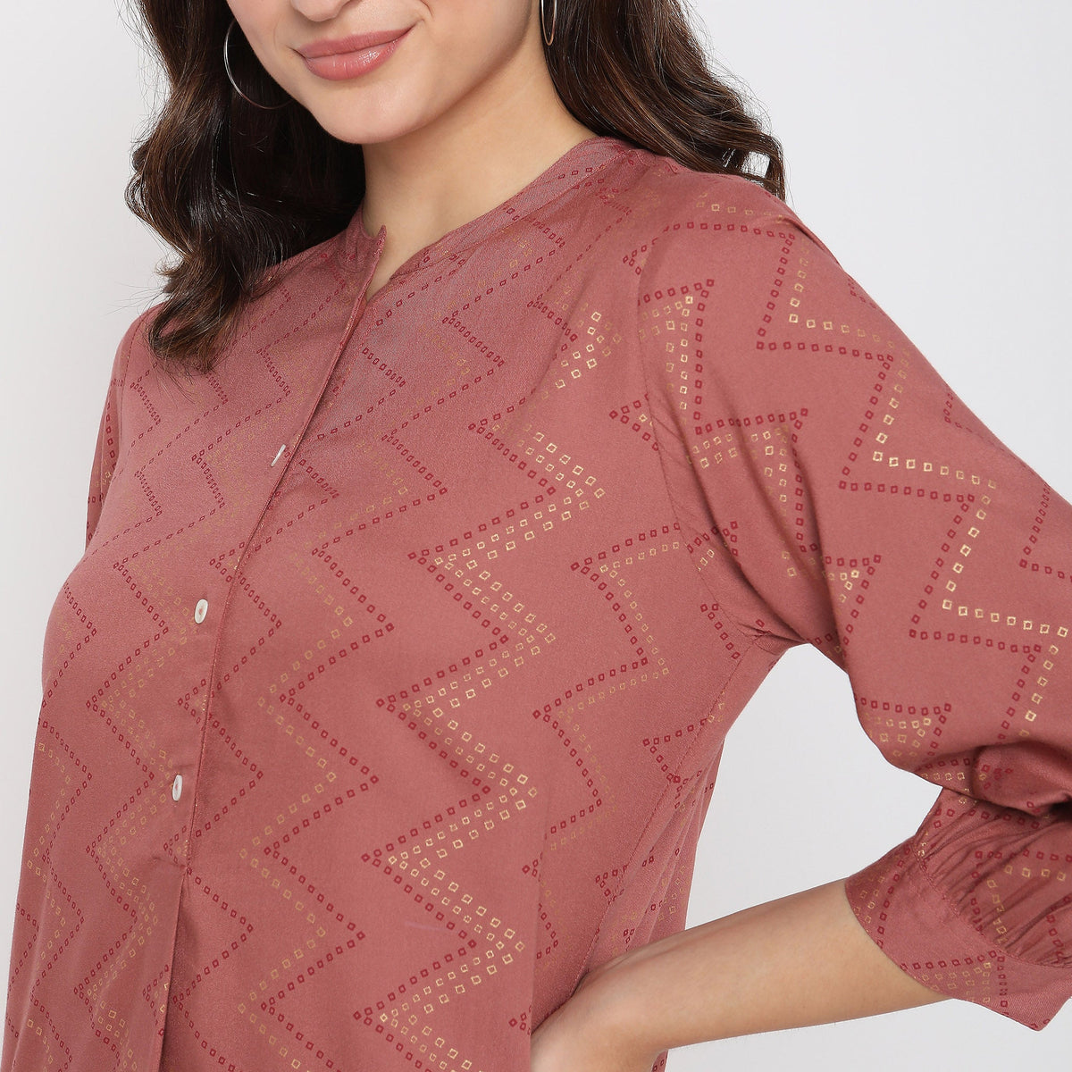 Women Wearing Regular Fit Printed Top