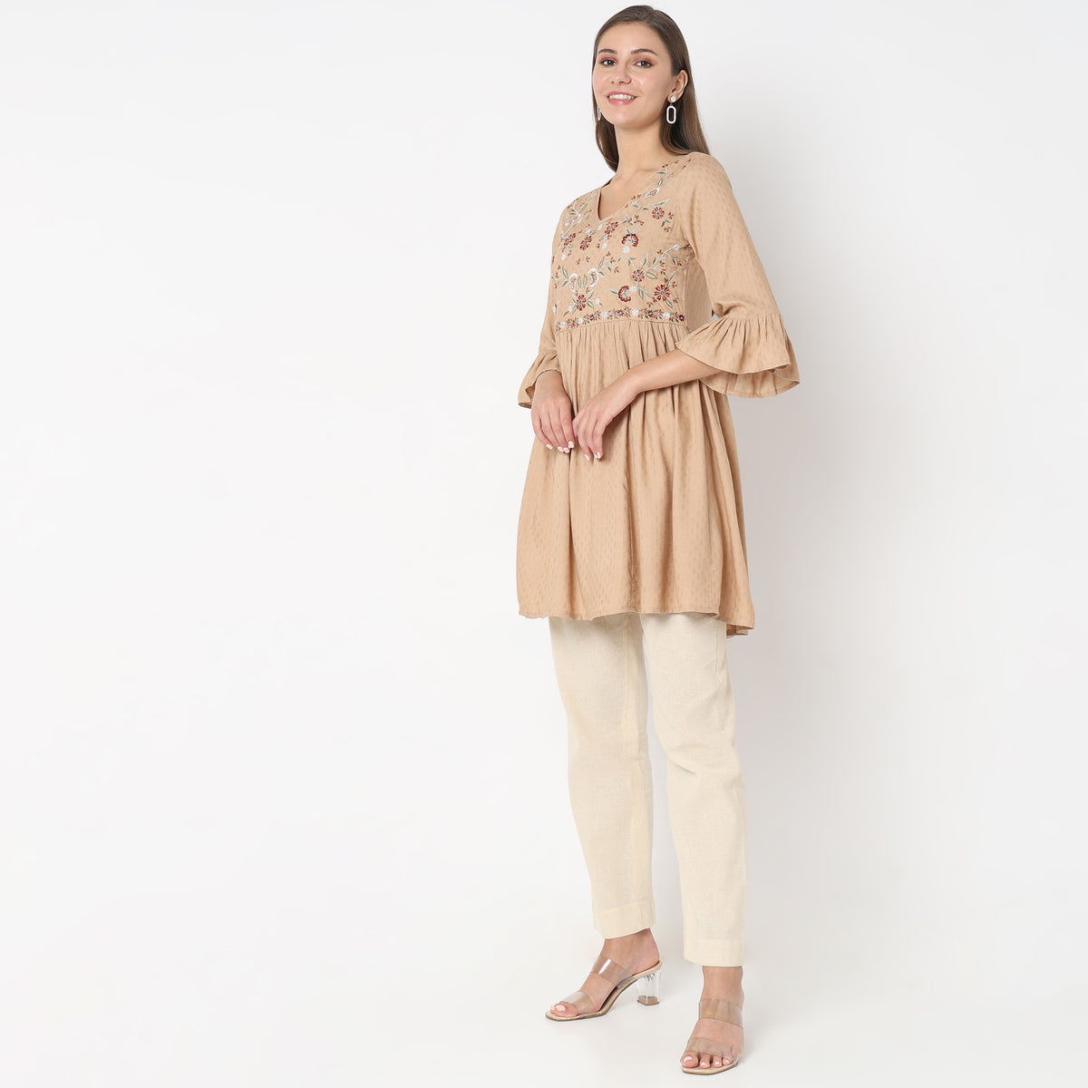 Regular Fit Embroidered Kurta