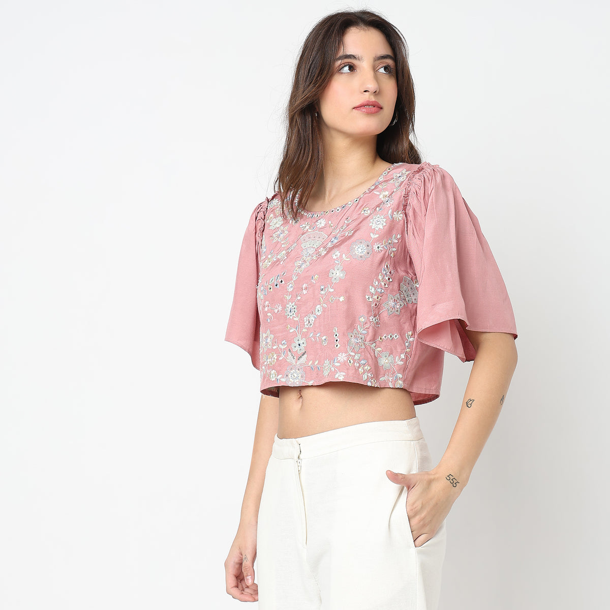 Boxy Fit Embellished Top