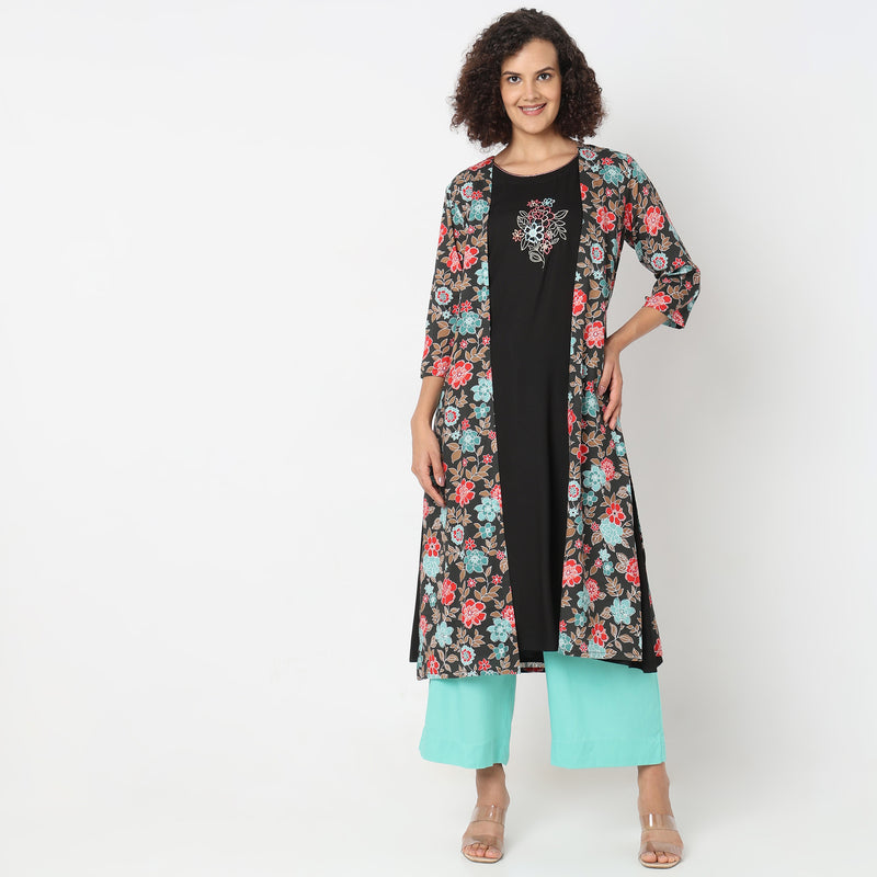 Straight Fit Printed Kurta