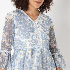 Mid Flare Printed Top