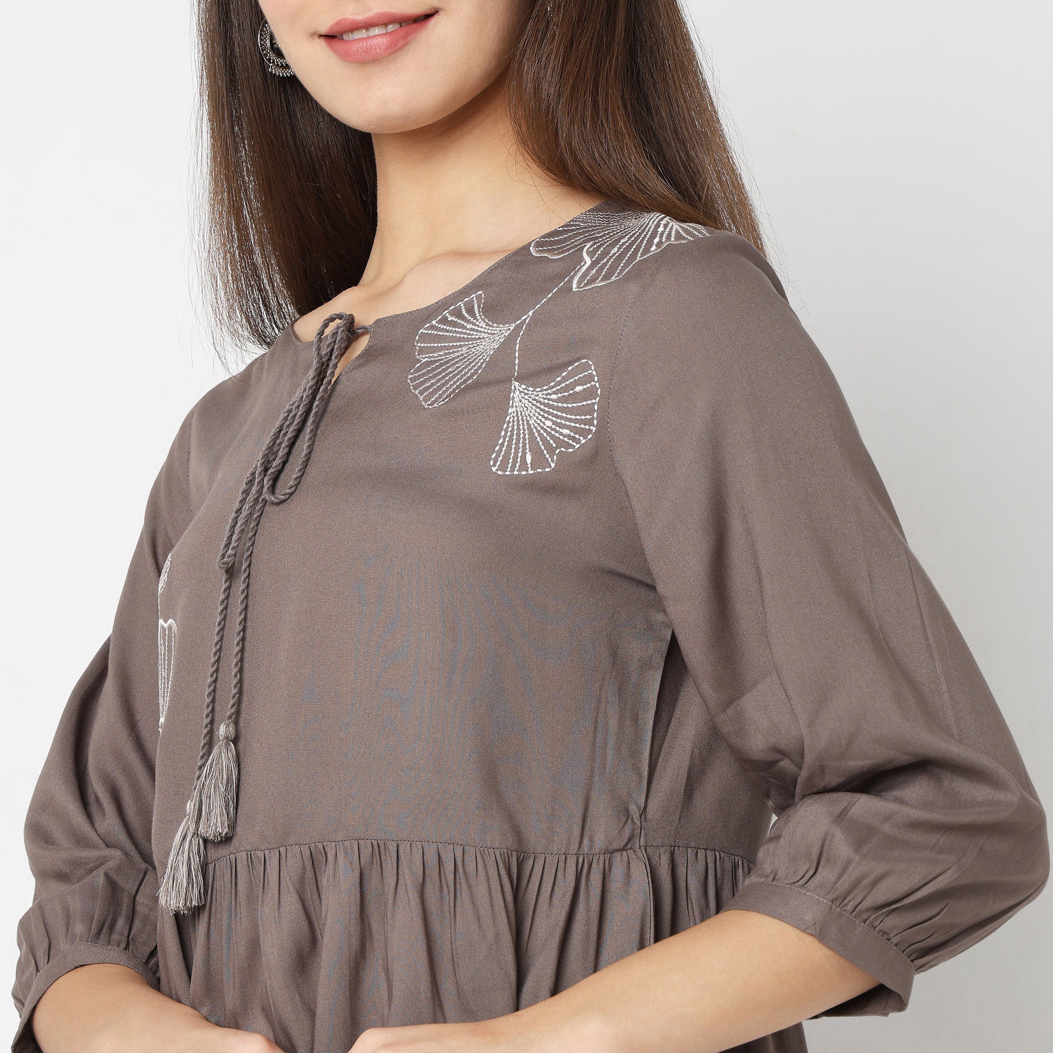 Regular Fit Embroidered Top