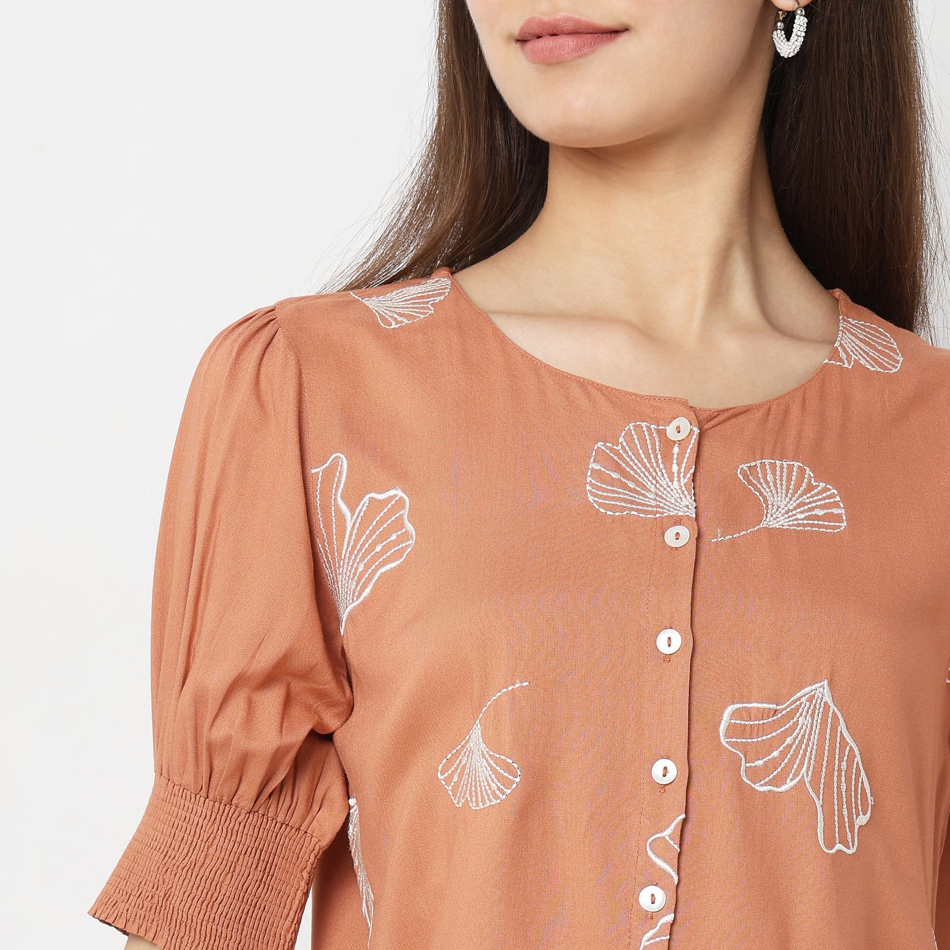 Boxy Fit Embroidered Top