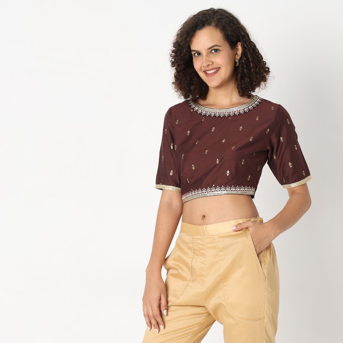 Regular Fit Embroidered Top