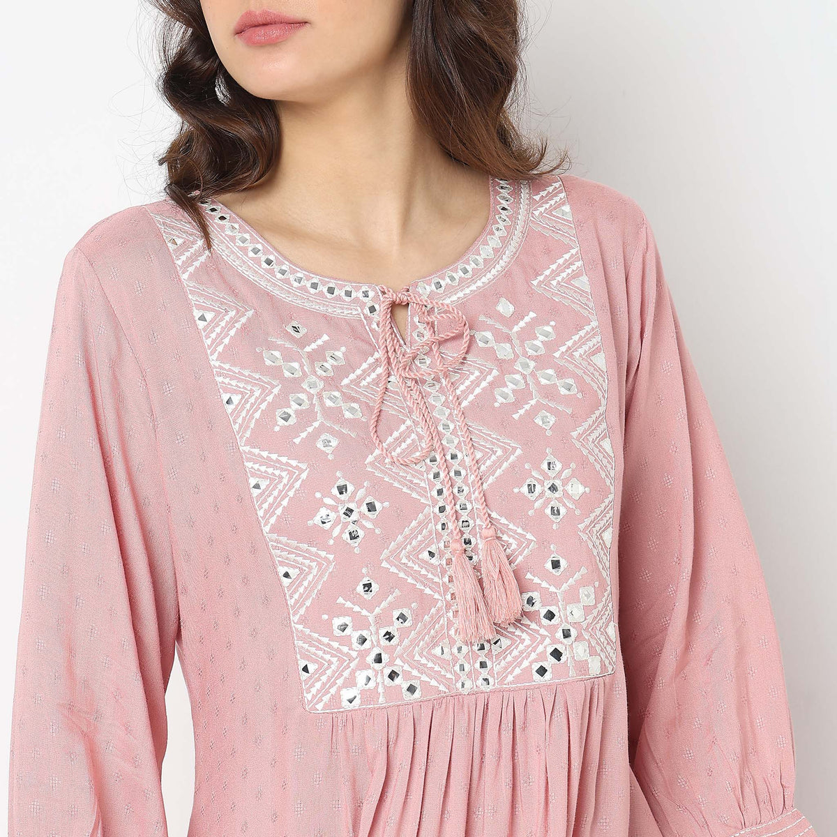 Flare Fit Embellished Kurta