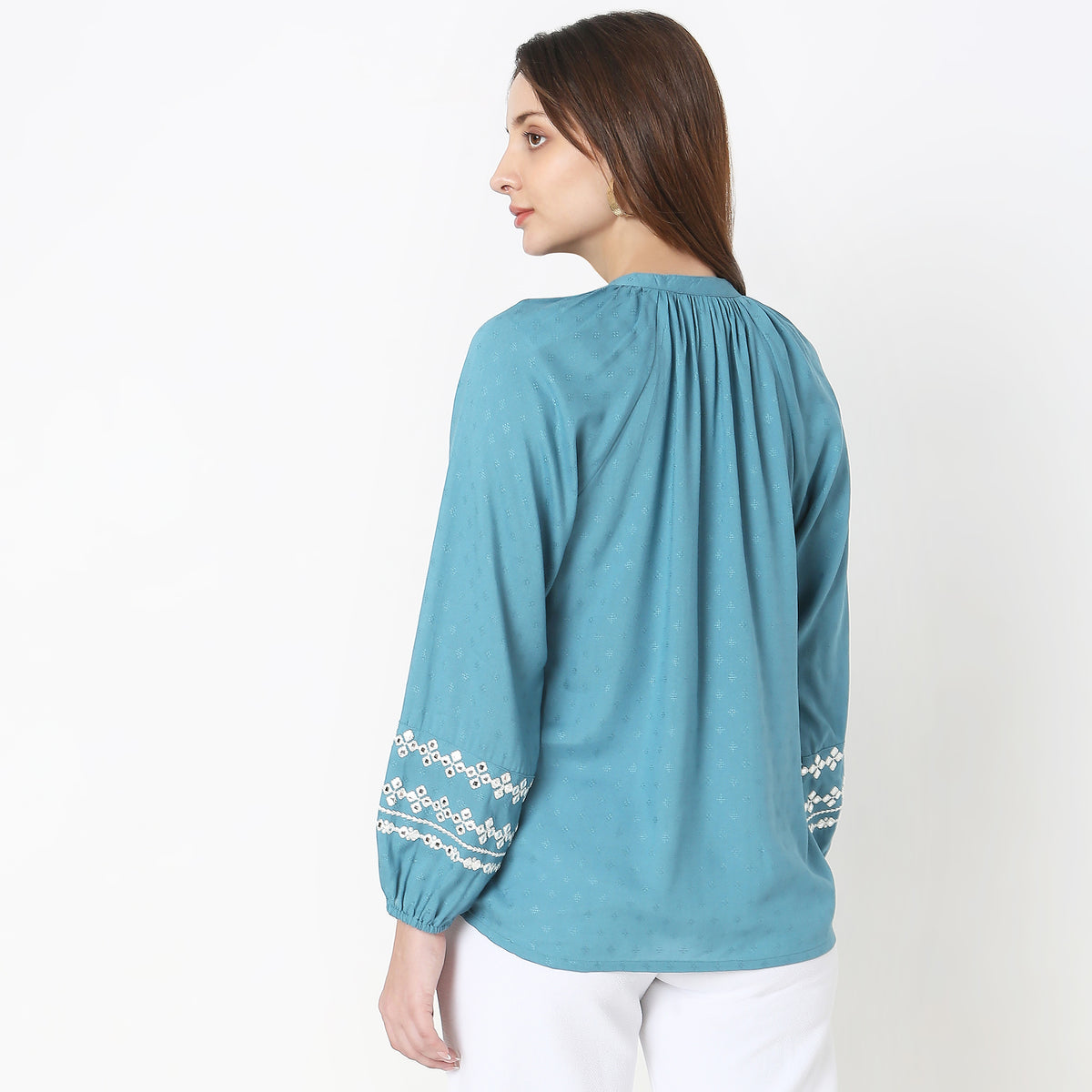 Regular Fit Embroidered Top