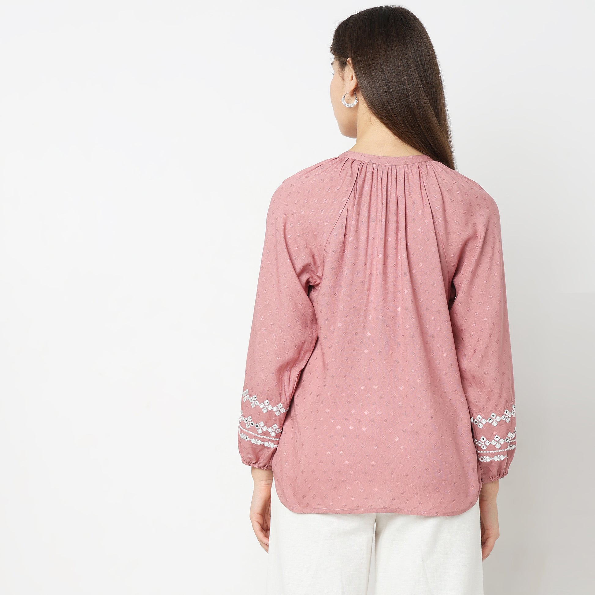 Regular Fit Embroidered Top