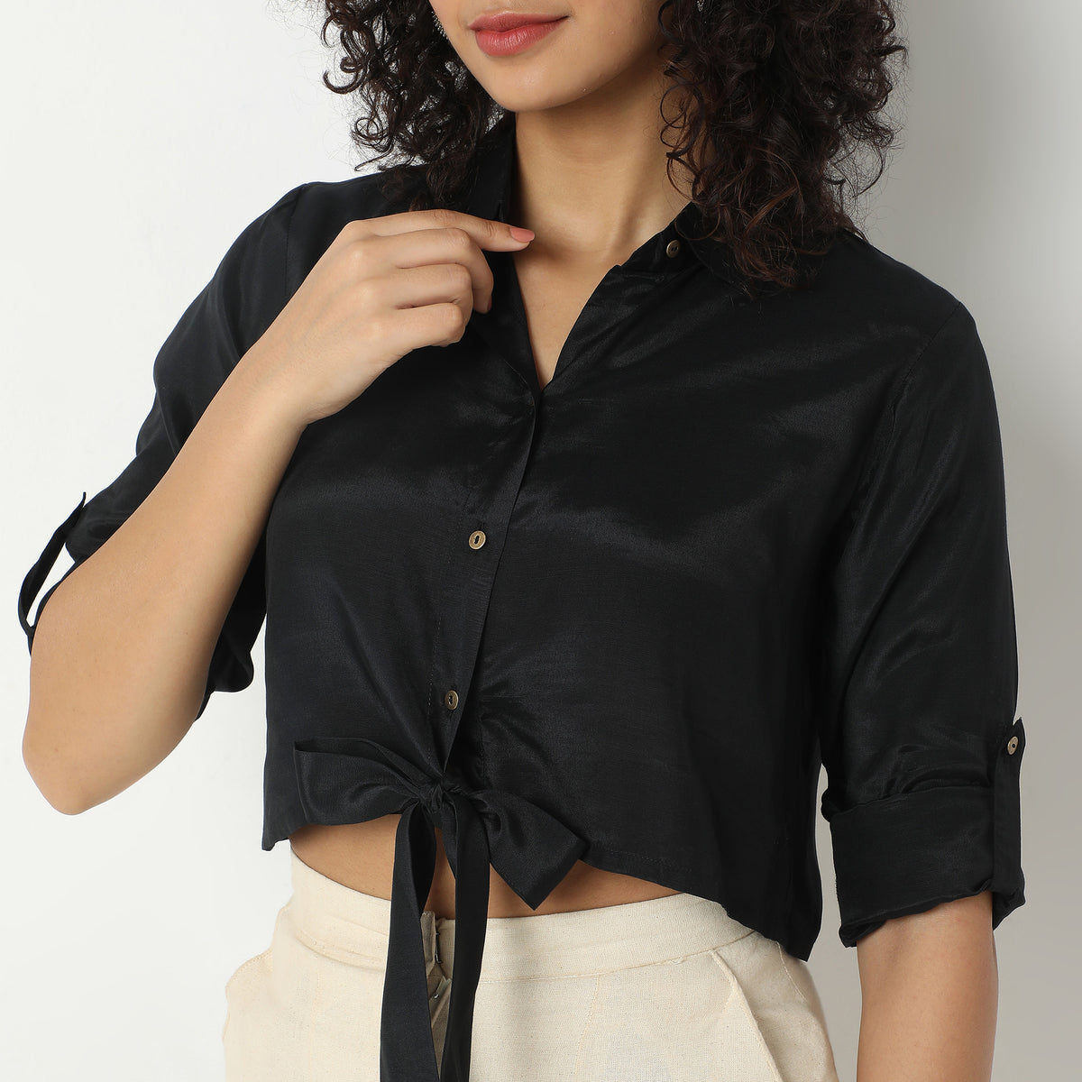 Straight Fit Solid Shirt