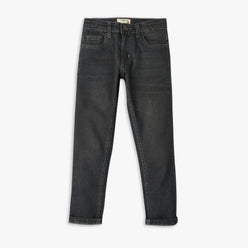 Boy's Regular Fit Solid Mid Rise Jeans