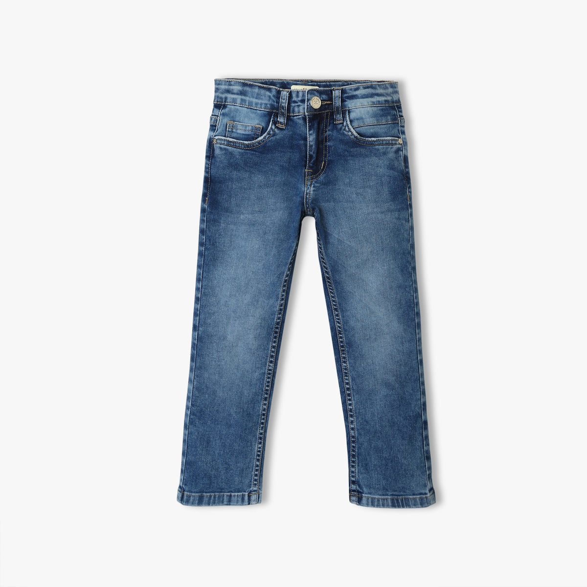 Regular Fit Solid Mid Rise Jeans