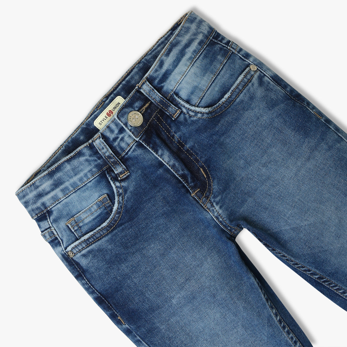 Regular Fit Solid Mid Rise Jeans