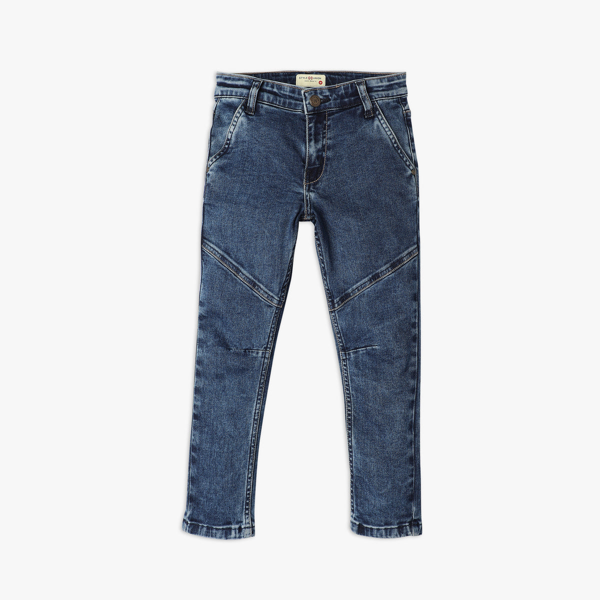 Boys Regular Fit Solid Mid Rise Jeans