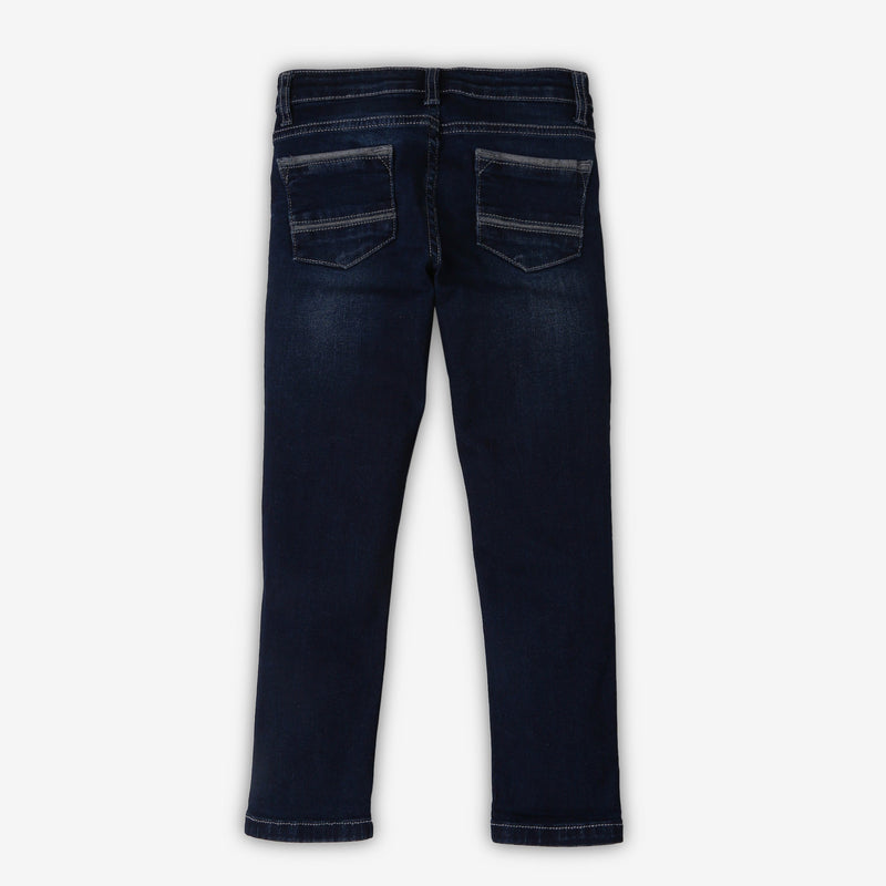 Boy's Regular Fit Solid Mid Rise Jeans