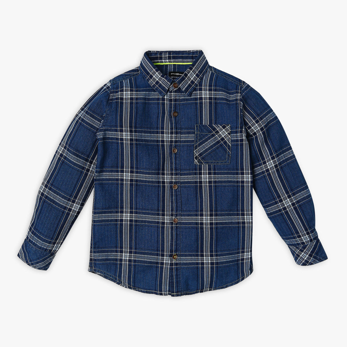 Boy's Regular Fit Checkered Shirt