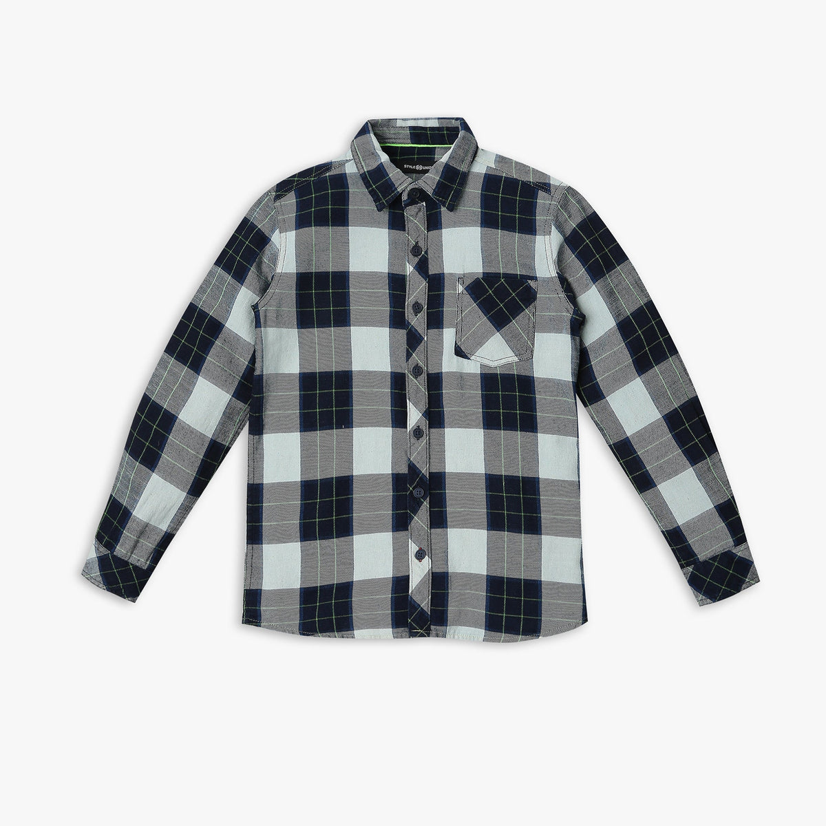 Boy's Regular Fit Checkered Shirt