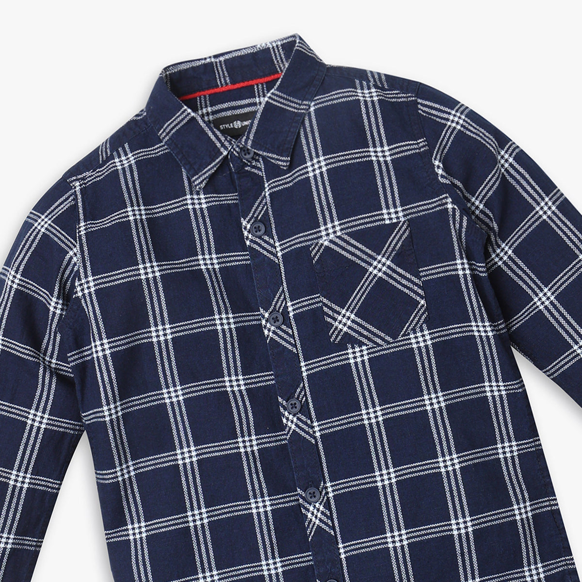 Boys Regular Fit Checkered Shirt