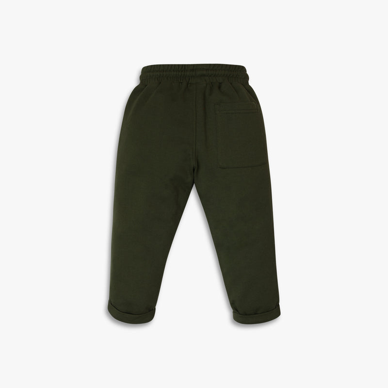 Boy's Regular Fit Solid Mid Rise Trackpants