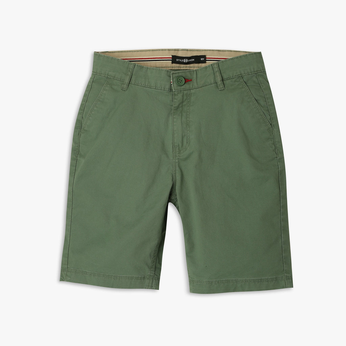 Boy's Regular Fit Solid Mid Rise Shorts