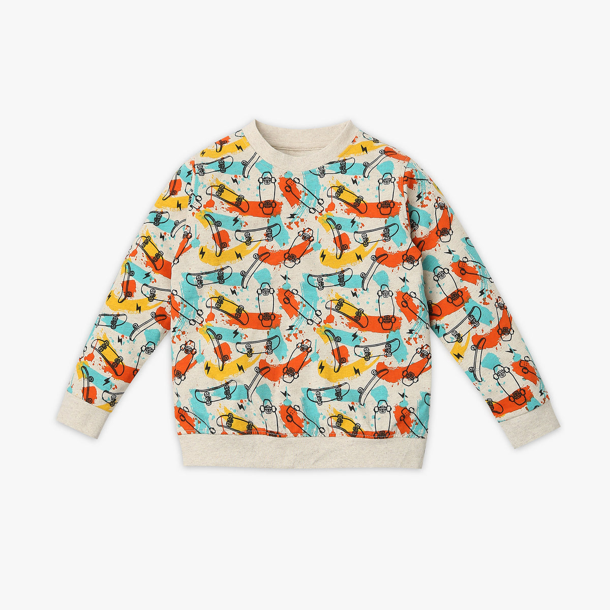 Boy's Regular Fit Printed Sweat Tees