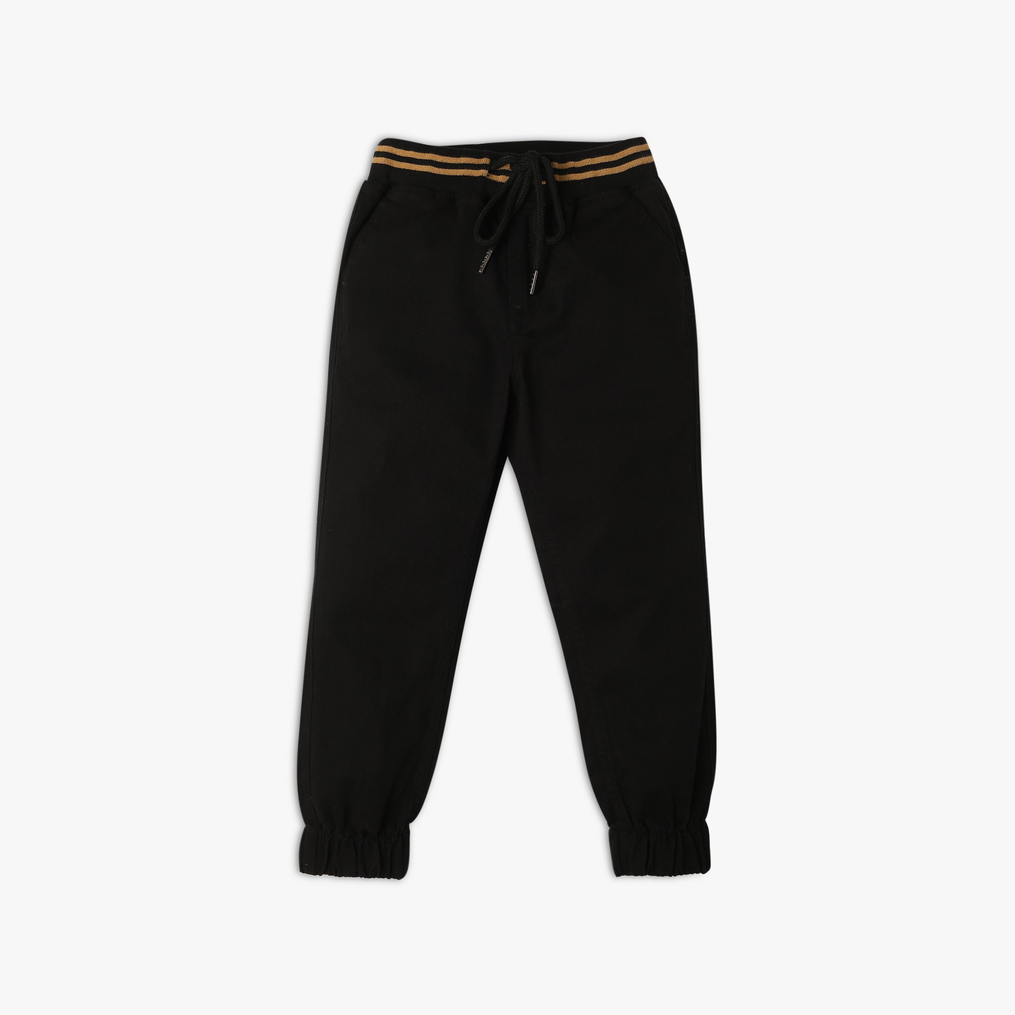 Boy's Regular Fit Solid Mid Rise Joggers