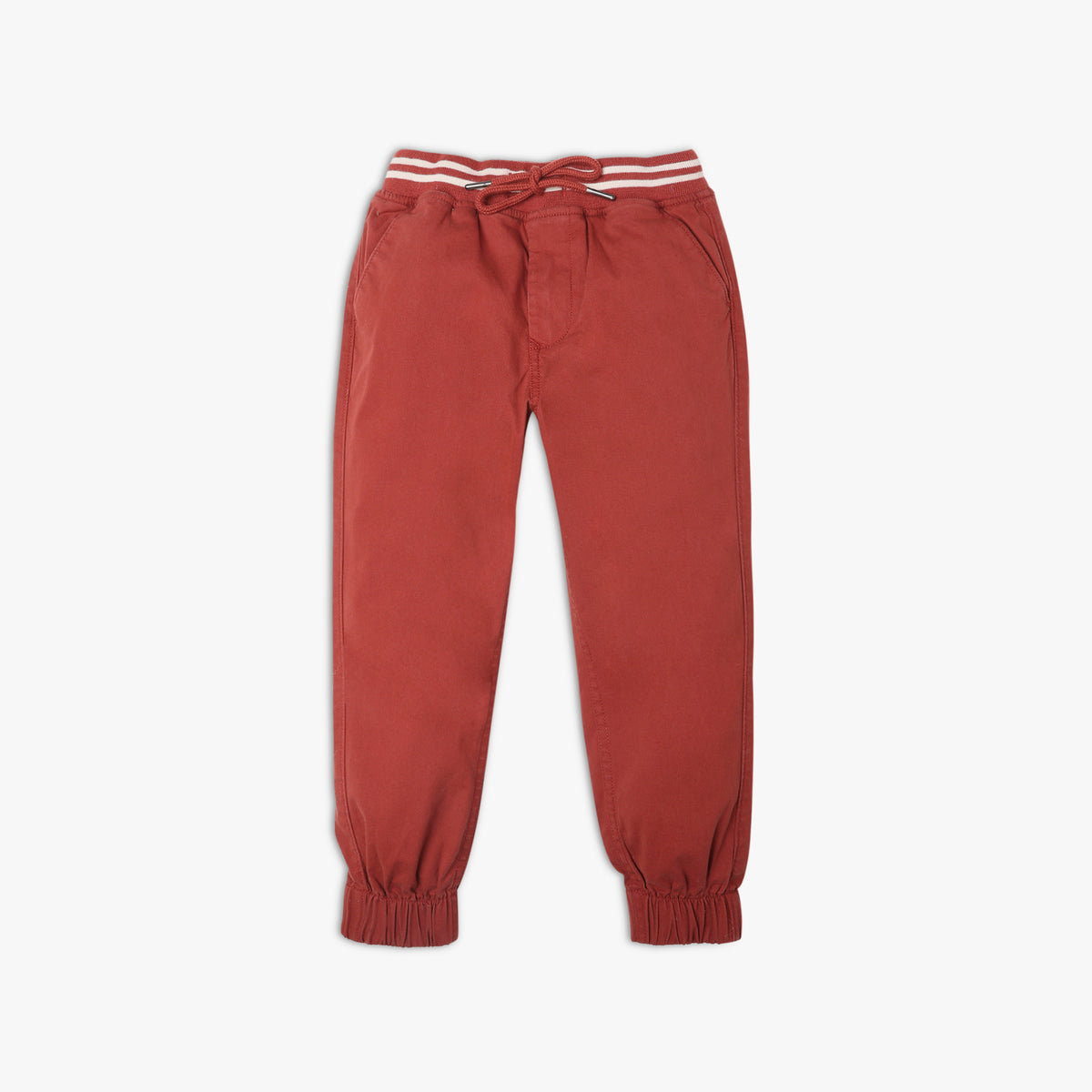 Boy's Regular Fit Solid Mid Rise Joggers