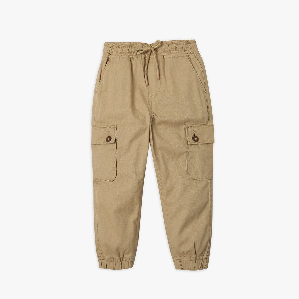 Boy's Regular Fit Solid Mid Rise Joggers