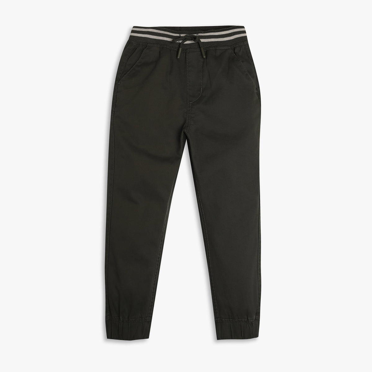 Boys Regular Fit Solid Mid Rise Joggers