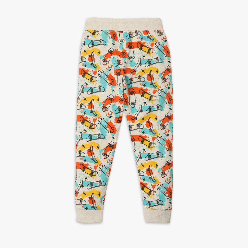 Boy's Regular Fit Printed Mid Rise Joggers