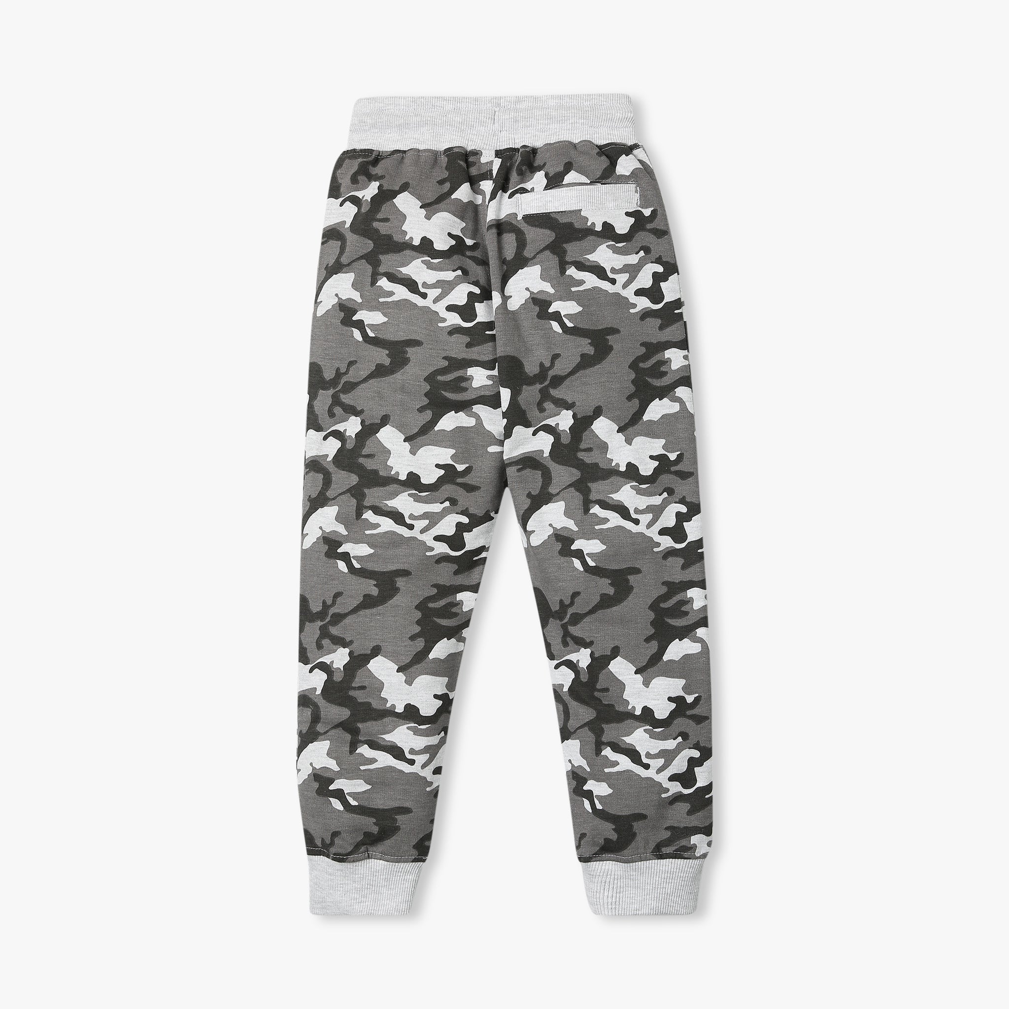 Boy's Regular Fit Camouflage Mid Rise Trackpants