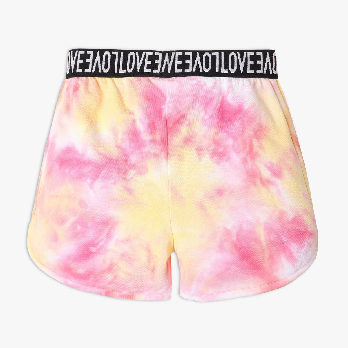 Girl Wearing Girl's Regular Fit Tie - Dye Mid Rise Short