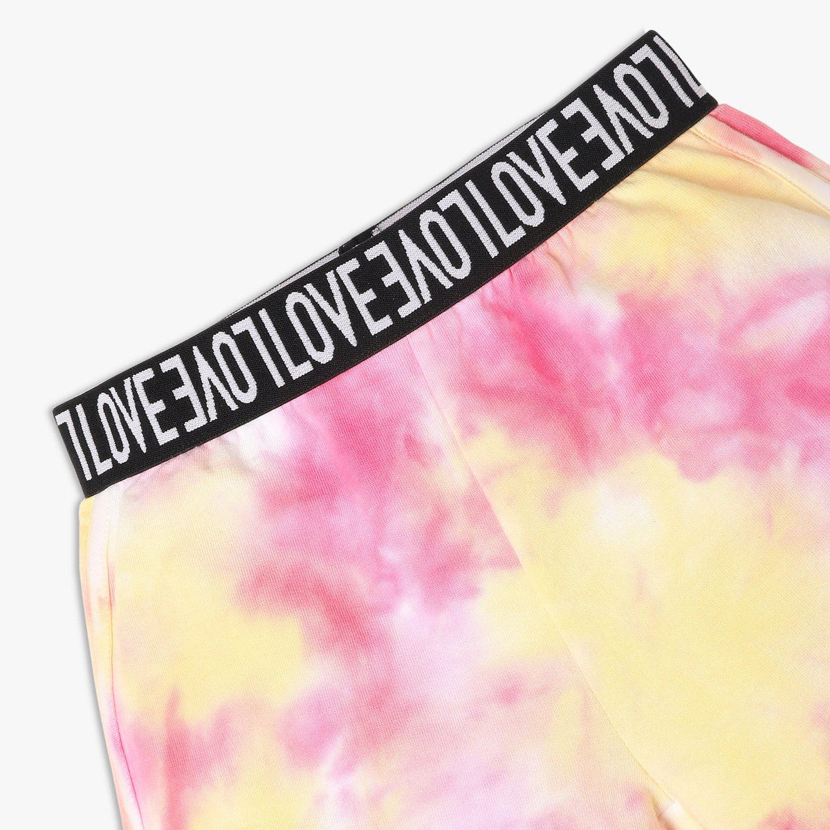 Girl Wearing Girl's Regular Fit Tie - Dye Mid Rise Short