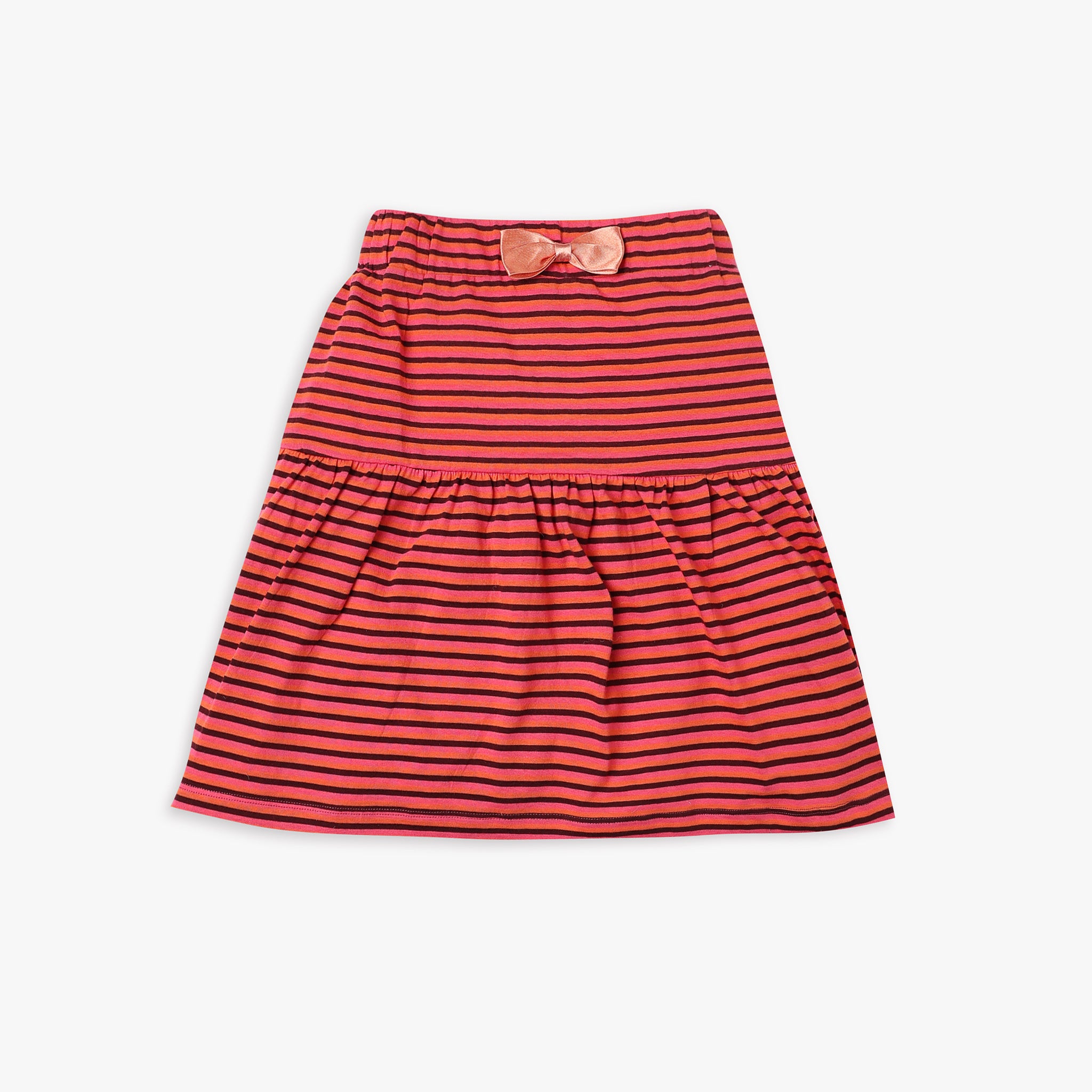 Girl's Regular Fit Striped Mid Rise Skirts