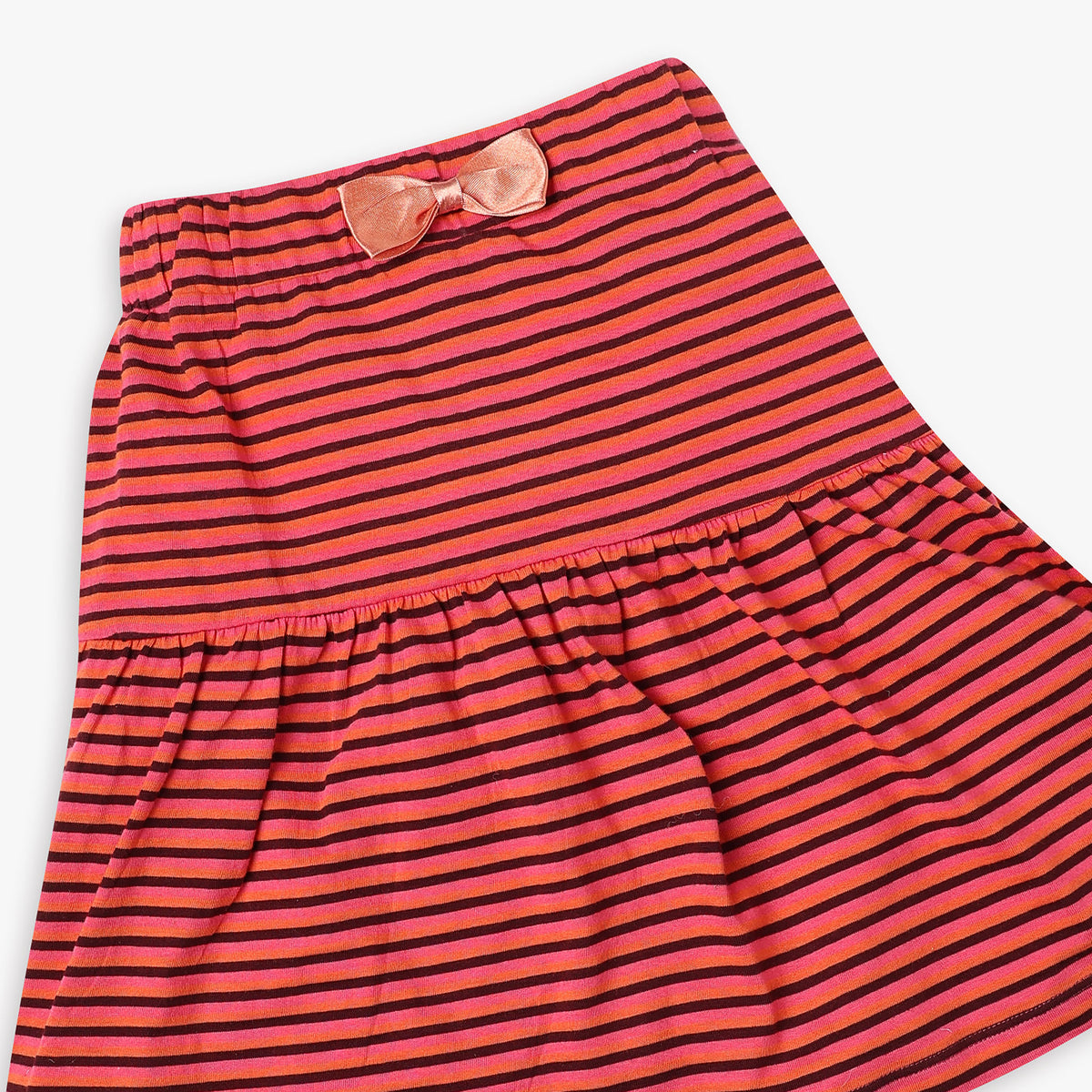 Girl's Regular Fit Striped Mid Rise Skirts