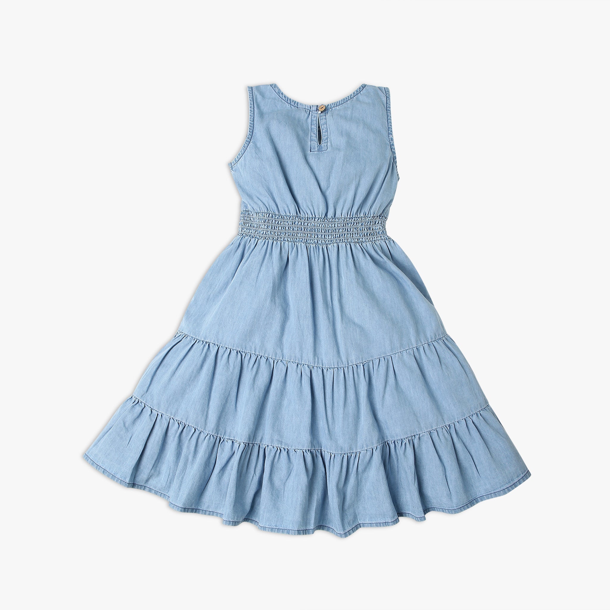 Girl Wearing Girl's Regular Fit Solid Frock