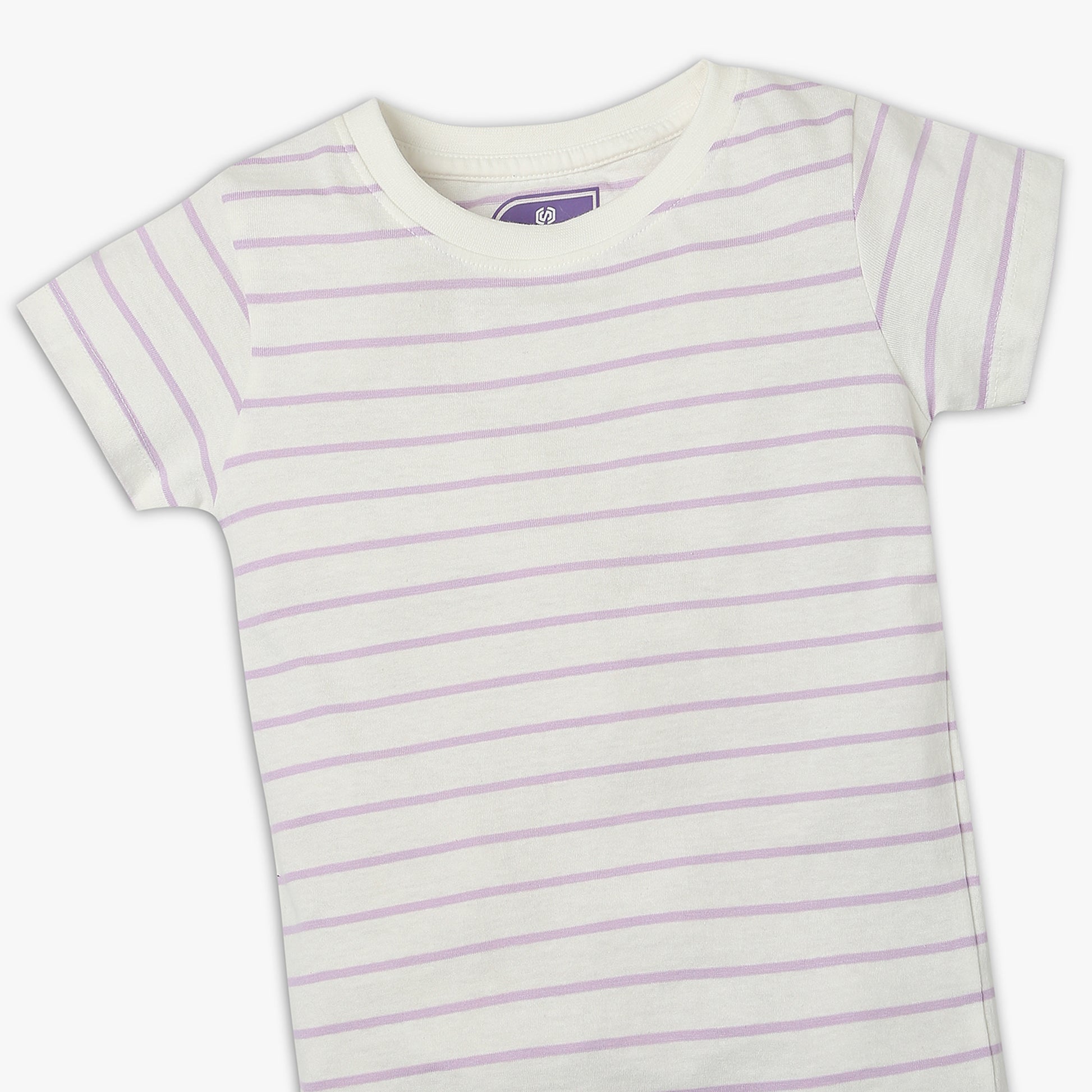 Girl's Regular Fit Striped T-Shirt