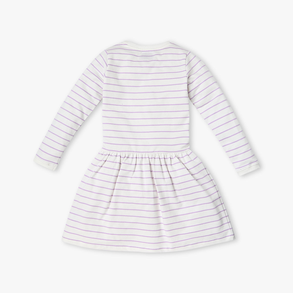 Girl's Regular Fit Striped Frock