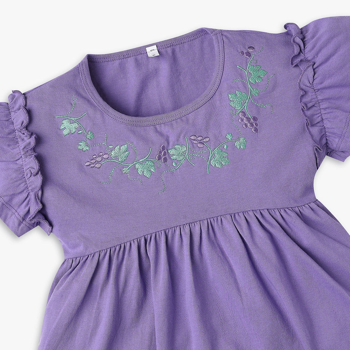 Girls Regular Fit Embroidered Frock