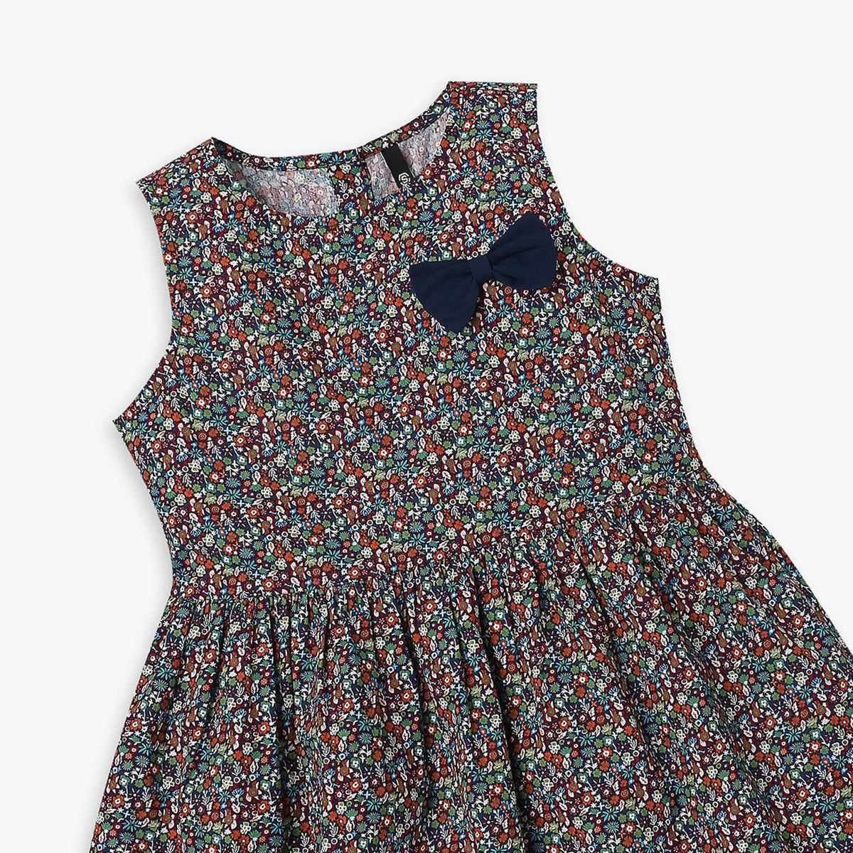 Girl's Regular Fit Printed Frock