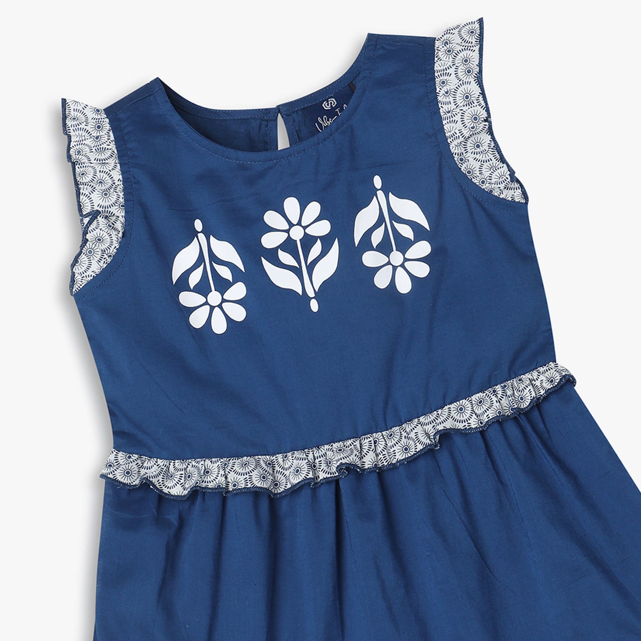 Girls Regular Fit Embroidered Frock