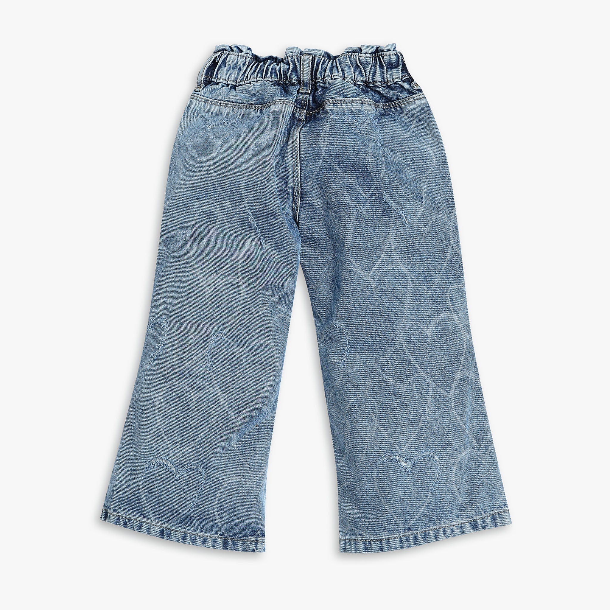 Girls Summer Self Design Top With Jeans 2 Pcs Set – TrendyKid