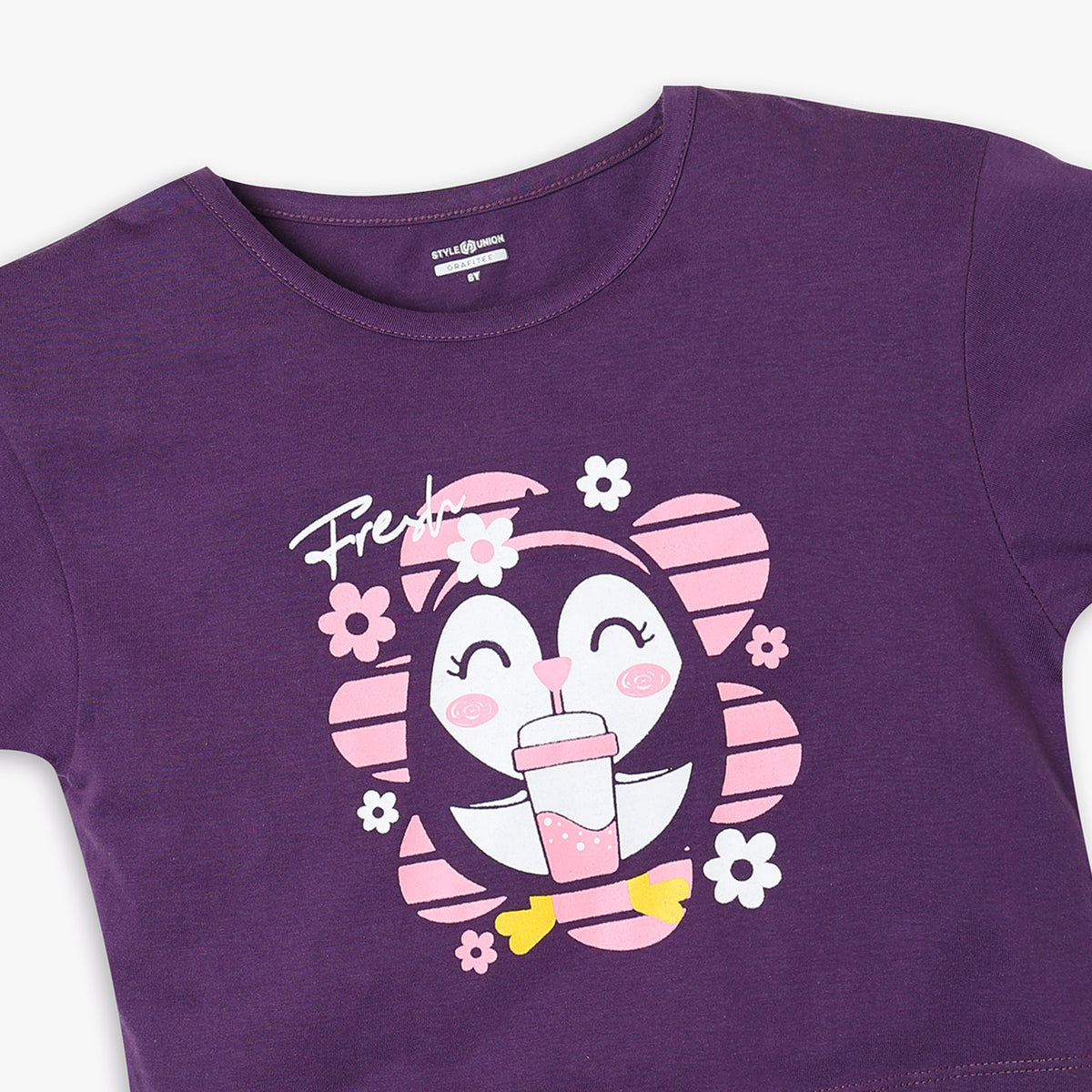 Girl's Regular Fit Printed T-Shirt