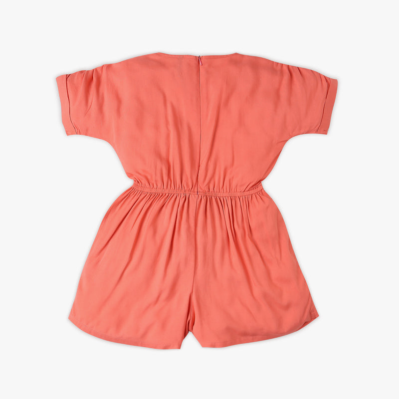 Girl's Regular Fit Solid Jumpsuit