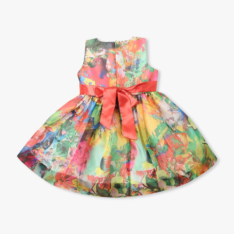 Girl's Regular Fit Printed Frock