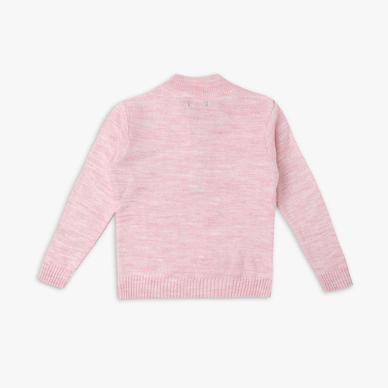 Girl's Regular Fit Jacquard Sweater