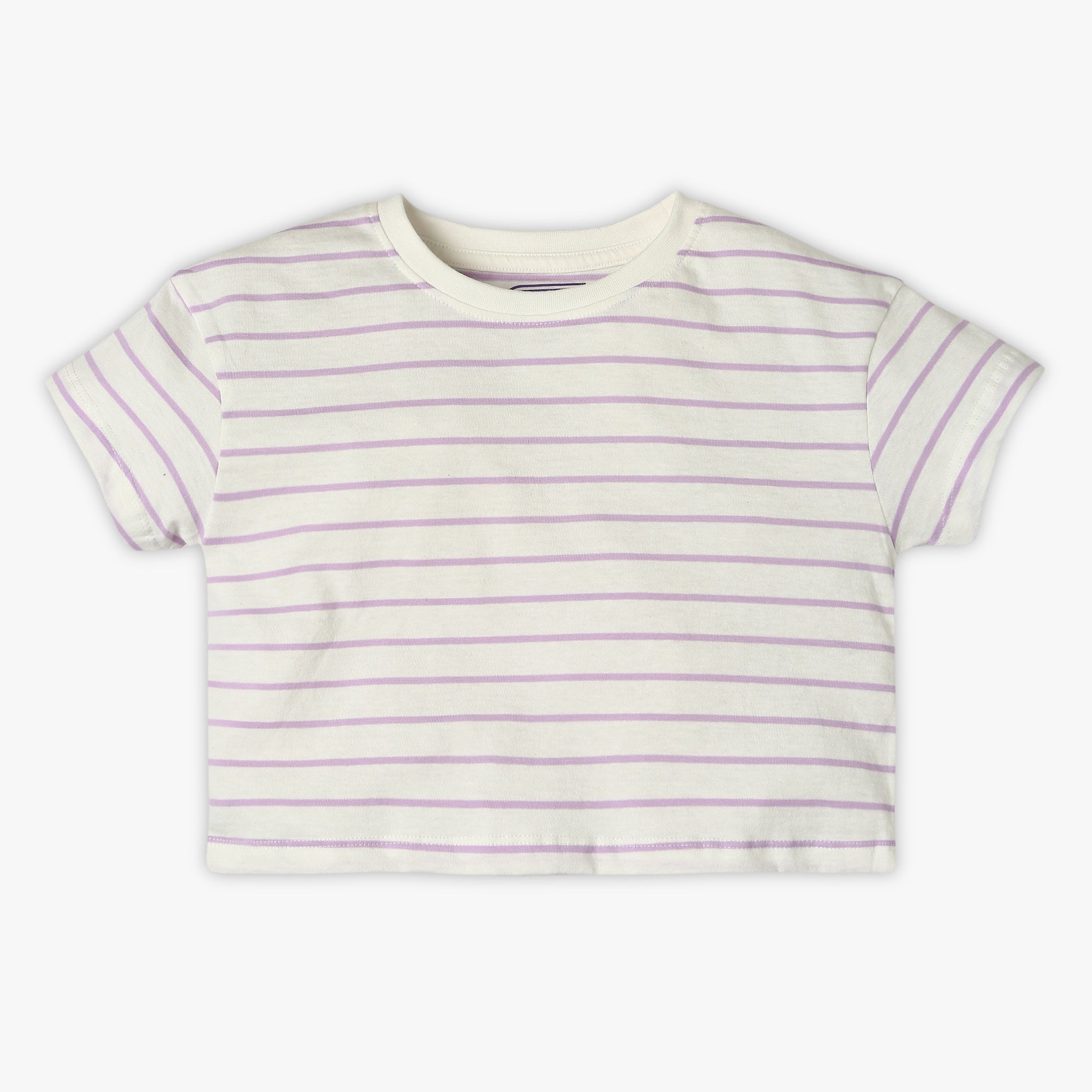 Girl's Regular Fit Striped T-Shirt