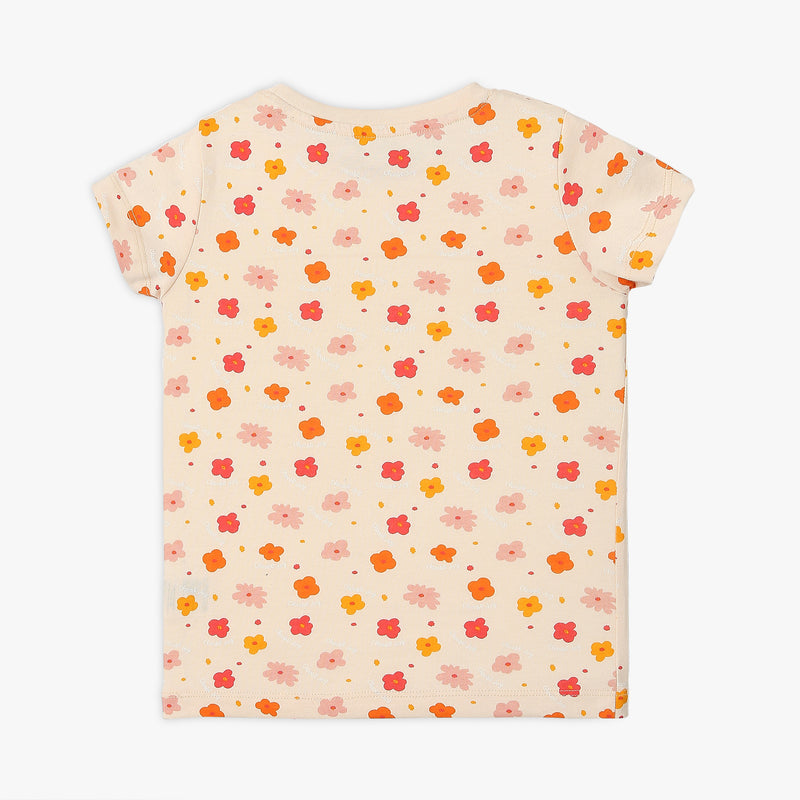 Girl's Regular Fit Printed T-Shirt