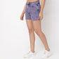 Slim Fit Solid High Rise Shorts
