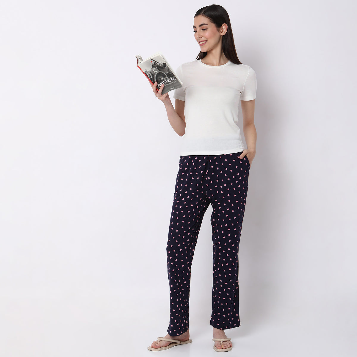 Regular Fit Printed Mid Rise Pyjamas