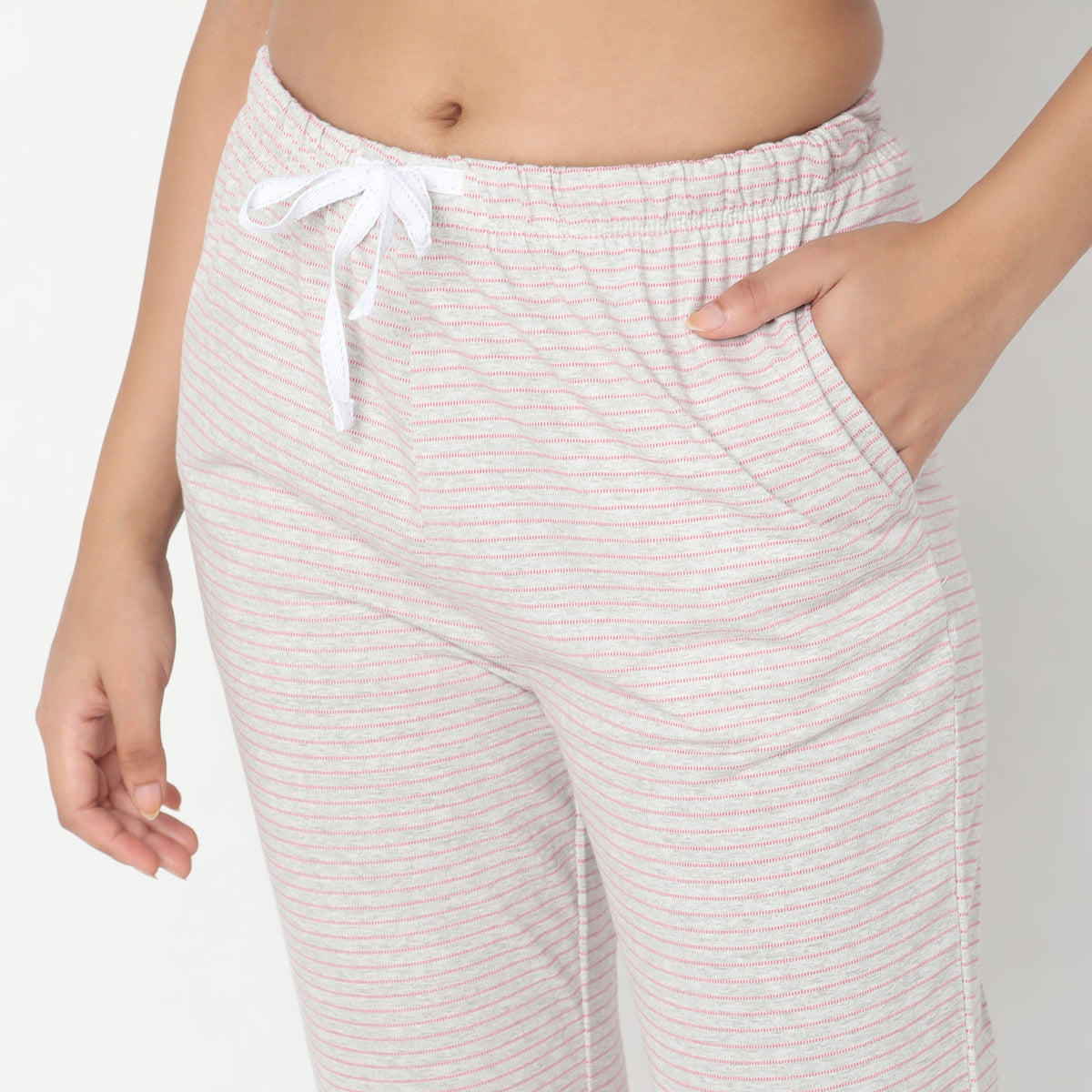 Regular Fit Striped Mid Rise Pyjamas